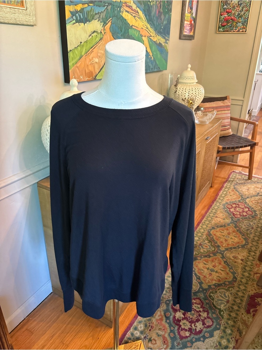 Athleta Black Crewneck Pullover Sweater